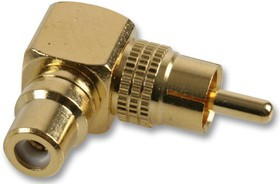 PSG03203, Adaptor, Phono, 90 Degree, Gold
