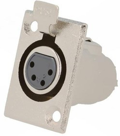 XLR-4G-C, Гнездо, XLR, "мама", PIN 4, пайка, Корп стандарт XLR, -отв 24мм