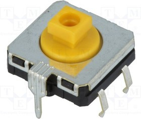 B3W-4155, Микропереключатель TACT, SPST-NO, Пол: 2, 0,05A/24ВDC, THT, нет