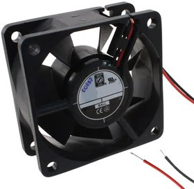 OD6025-24HHB, DC Fans DC Fan, 60x60x25mm, 24VDC, 28CFM, Ball, 2x Lead Wires 24AWG, Salt Fog