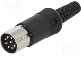 MAS80SNSW, Вилка, DIN, "папа", PIN: 8, Конф: 270°, прямой, на провод, пайка