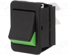 AE-C1350XBAAC, ROCKER; DPST; Pos: 2; ON-OFF; 16A/250VAC; black-green; none; 1350