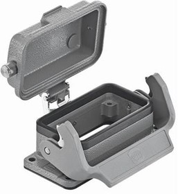 09300100318, Heavy Duty Power Connectors BULKHEAD MOUNTING HAN 10B 1 LVR LCKING