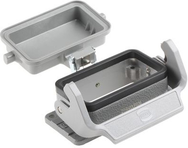 09300100318, Heavy Duty Power Connectors BULKHEAD MOUNTING HAN 10B 1 LVR LCKING