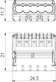 Клемма универсальная пружинная 5х2.5кв.мм 61 525 FL с зажимом прозр. (222-415) OBO 2054458 Клемма универсальная пружинная 5х2.5кв.мм 61 525 FL с зажимом прозр. (222-415) OBO 2054458