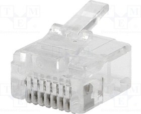 RJ45WK-R, Вилка, RJ45, PIN: 8, короткий, Конф: 8p8c, на провод, IDC, обжим