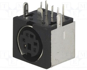 4850.2610, Гнездо, DIN mini, "мама", PIN 6, экранированный, THT