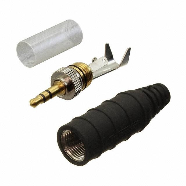 35HDLSAU15, Phone Connectors 3.5MM LCK SLD STEREO PLG .15 GOLD