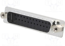 DBC25-SP-J, Разъем D-Sub; PIN: 25; вилка; "папа"; на провод; обжим; Цвет: черный
