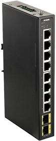 Коммутатор D-Link DIS-100G-10S/A2A, L2 Unmanaged Industrial Switch with 8 10/100/1000Base-T and 2 1000Base-X SFP ports 2K Mac address, Jumbo