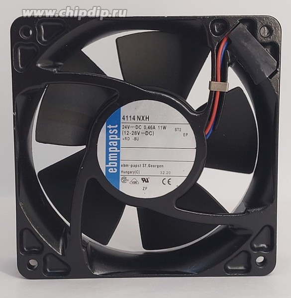 Вентилятор Ebmpapst 4114 NXH 24V 0.46A 11W 120x38 Клемма Вентилятор Ebmpapst 4114 NXH 24V 0.46A 11W 120x38 Клемма
