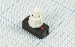 Переключатель кнопочный, d10, 220В, 1.0А, ON-OFF, белый, контакты 2C, PBS-17A-2 Переключатель кнопочный, d10, 220В, 1.0А, ON-OFF, белый, контакты 2C, PBS-17A-2