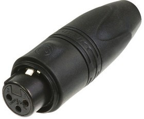 NC3FXX-HD-B-D, Cable Mount XLR Connector, Female, 50 V, 3 Way, Gold Alloy over Nickel Plating NC3FXX-HD-B-D, Cable Mount XLR Connector, Female, 50 V, 3 Way, Gold Alloy over Nickel Plating