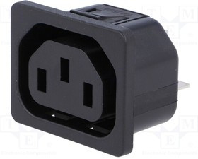 6600.4320, Разъем ввода питания, 6600.3, Гнездо, 250 В, 10 А, Монтаж в Панель, Быстрое Соединение