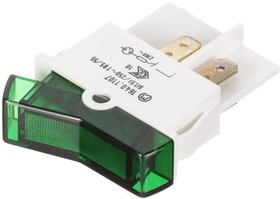 1640.1107, Rocker Switches 1.5A 250VAC DPST Green Neon Lamp