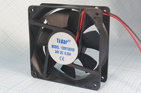 Вентилятор 120x120x38, напряжение 24В, ток 0,20А, выводы 2L, подшипник скольжения, RQD12038MS (Tidar