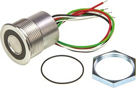 1241.3012, Pushbutton Switches 30mm Rd/Grn ring ill Piezo