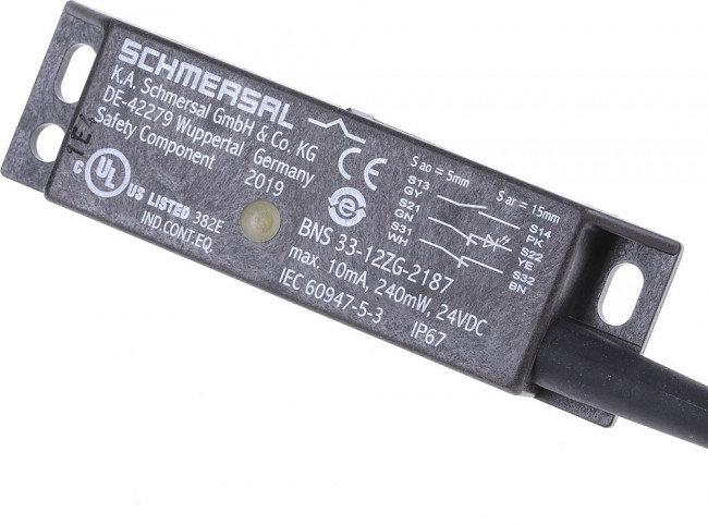 BNS 33-12ZG-2187-2M, BNS33 Series Magnetic Safety Switch, 24V dc, Plastic Housing, 2NO/NC, Cable BNS 33-12ZG-2187-2M, BNS33 Series Magnetic Safety Switch, 24V dc, Plastic Housing, 2NO/NC, Cable