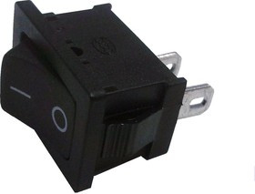 MRS-101-2C3-B, Переключатель ON-OFF (3A 250VAC) SPST 2P, черная клавиша