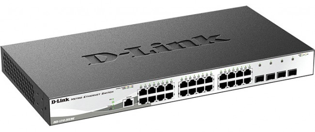 D-Link DGS-1210-28X/ME/B1B Управляемый L2 коммутатор с 24 портами 10/100/1000Base-T и 4 портами 10GBase-X SFP+