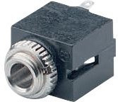 MJ-355W, Jack Panel Socket, Straight, 3.5 mm, 3 Poles