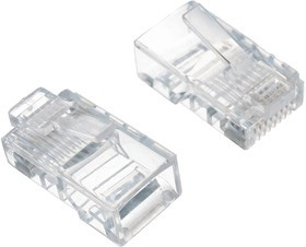 Коннектор RJ-45 (8P8C) LC-PTU-01/10 вилка универсальная. кат.5e. со сквозным отверстием (10 шт.)
