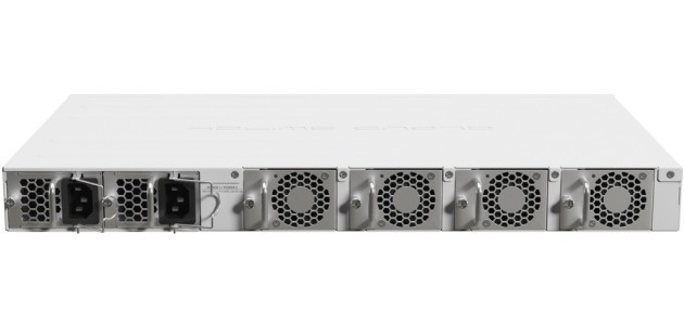 Коммутатор MikroTik CRS518-16XS-2XQ 16xSFP28 25Гб, 2xQSFP28 100Гб, 1xRJ45 100Мб, коммутация до 1.2Тб, RouterOS