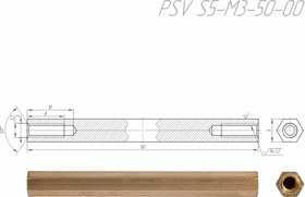 PSV S5-M3-50-00 Стойка для печатных плат, латунь