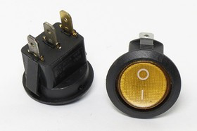 Переключатель клавишный, контакты 3T, 6А, ON-OFF, d20,0, подсветка ILсиняя, MIRS101-8