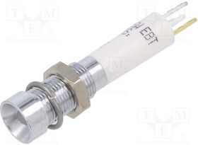 1903035W, Индикат.лампа: LED; вогнутый; белый; 24ВDC; O6мм; металл