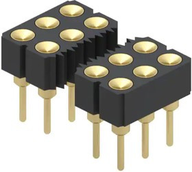 803-43-100-20-001000, Conn Socket Strip SKT 100 POS 2.54mm Solder RA Side Entry Thru-Hole