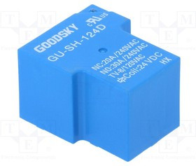 GU-SH-124D, Реле: электромагнитное, SPDT, Uобмотки: 24ВDC, 30А, Серия: GU, PCB