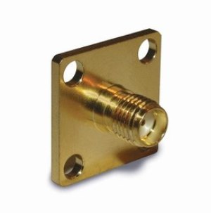 132215, RF Connectors / Coaxial Connectors SMA PANEL JK 4 HOLE FLANGE .5 MNT HOLE