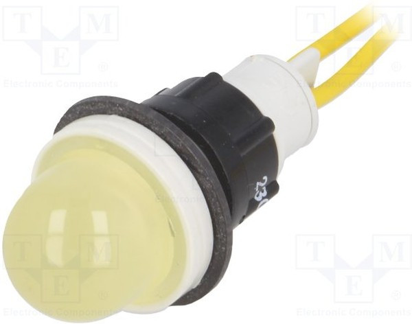 LY-D16H-230AC, Индикат.лампа: LED, выпуклый, 230ВAC, Отв: d13мм, провода 300мм LY-D16H-230AC, Индикат.лампа: LED, выпуклый, 230ВAC, Отв: d13мм, провода 300мм