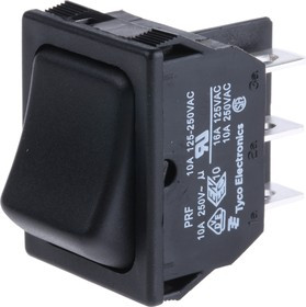 1634201-7, Illuminated DPDT, On-On Rocker Switch Panel Mount