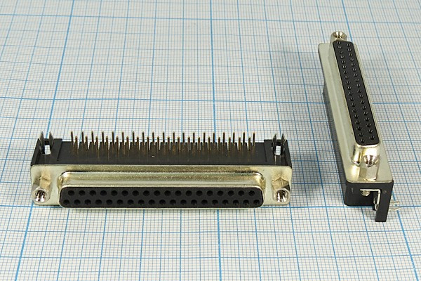 ГнездоD-SUB, 37HP, на плату, угл 9,4мм, DRB-37FB; №2015 гн D-SUB\37HP\\плат\угл 9,4мм\DRB-37FB\