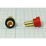 Разъем питания DC розетка , d4.0 D8.5 D5.8 L18, 1C, на блок, Banana F, красный/черный