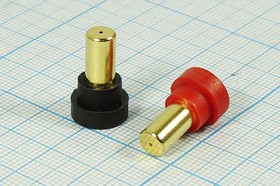 Разъем питания DC розетка , d4.0 D8.5 D5.8 L18, 1C, на блок, Banana F, красный/черный