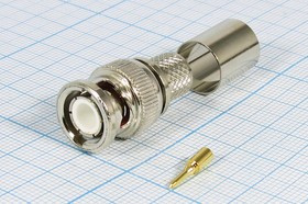 Высокочастотный штекер BNC с креплением под обжим; №499 шт BNC\RG11\\обж\