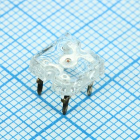 FYLF-1140UY1C, Светодиод 7,6х7,6мм/желтый/590нм/ 350мкд/прозрачный/110°