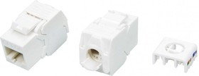01 Вставка Hyperline, Keystone Jack RJ-45(8P8C), категория 6a (10G), тип 180 градусов, Toolless, белая