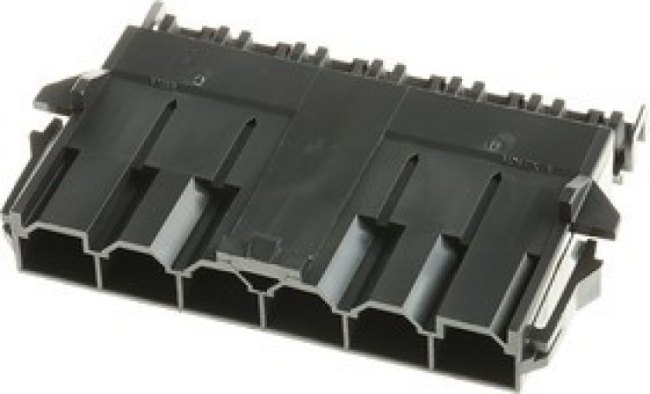 42818-0612, Mini-Fit Sr Male Connector Housing, 10mm Pitch, 6 Way, 1 Row