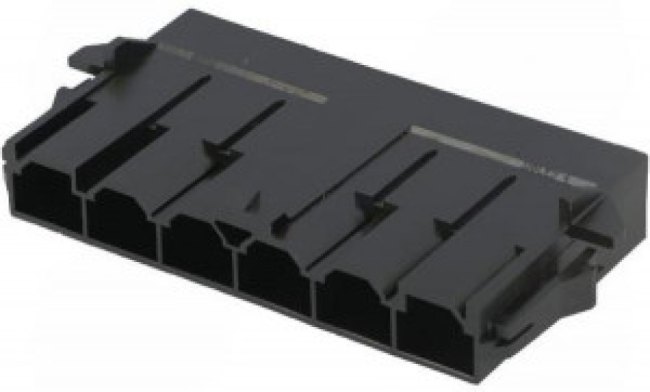 42818-0612, Mini-Fit Sr Male Connector Housing, 10mm Pitch, 6 Way, 1 Row