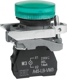 КЭАЗ Сигнальная лампа OptiSignal D22 C4-L-M3 зеленая металл 230-240VAC XB4BVM3