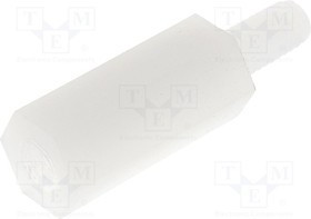 TP-12, Дистанцирующая стойка с резьбой, шестигранная, полиамид, M3, M3