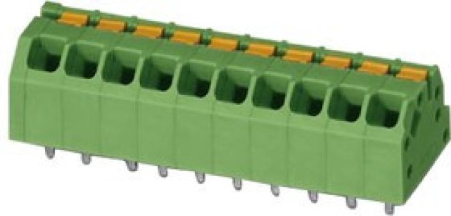 PCB terminal, 14 pole, pitch 3.5 mm, AWG 24-16, 16 A, spring-clamp connection, green, 1862204
