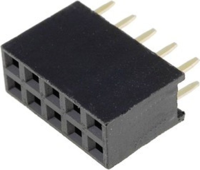 KLS1-208-8.4-2-10-S, Гнездо на плату, 2x5, шаг 2.54 мм, прямое