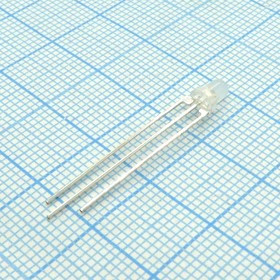 L-115VEYW, Светодиод 3мм/красный/ 625нм/10-50мкд/ - желтый/588нм/ 8-15мкд/белый матовый/60°