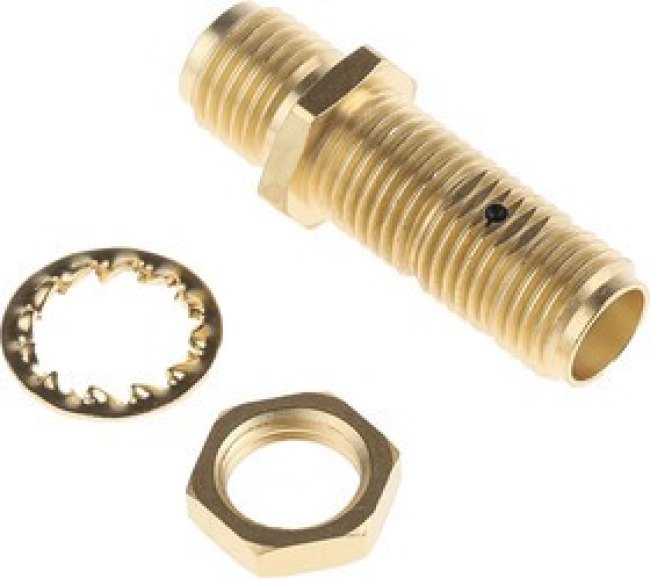 R125720000W, RF Adapters - In Series SMA / FEMALE-FEMALE BULKHEAD ADAPTER