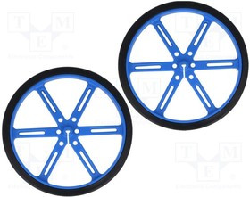 POLOLU-1438, Колесо, синий, Ось: D профиль, Кол-во шт: 2, на корпус, d: 90мм